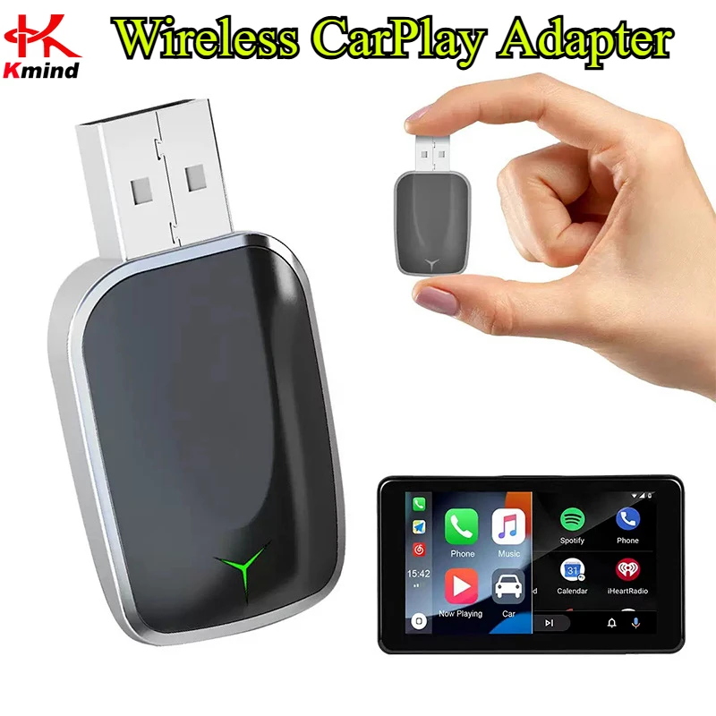 Wireless CarPlay Android Auto Adapter 2025 New Upgrade for 99% Cars 5GHz WiFi &Low-Latency Streaming Plug&Play Wired to Wireless