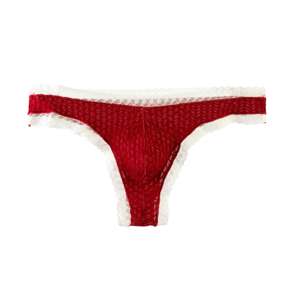 

Men Lace Mesh Briefs Sissy Translucent G-strings Underwear For Man T-back Japanese Thongs Sexy Lingerie Hollow Men's Underpants