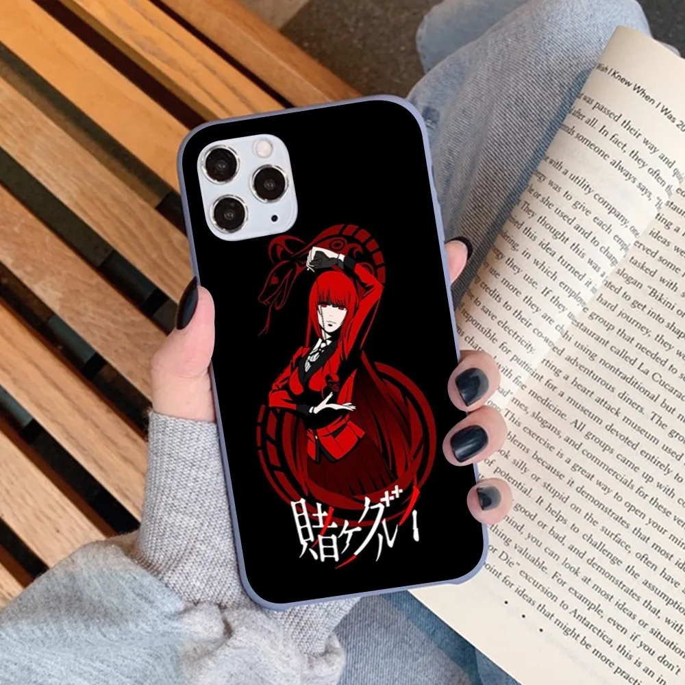 Kakegurui Jabami Yumeko Phone Case for iPhone 14 11 12 13 Mini Pro Xs Max 8 7 6 6S Plus X XR Solid Candy Color Case