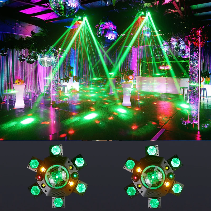 2025 2pcs LED Disco Magic Ball ไฟในร่ม Dj ตกแต่งมัลติฟังก์ชั่น Beam อุปกรณ์