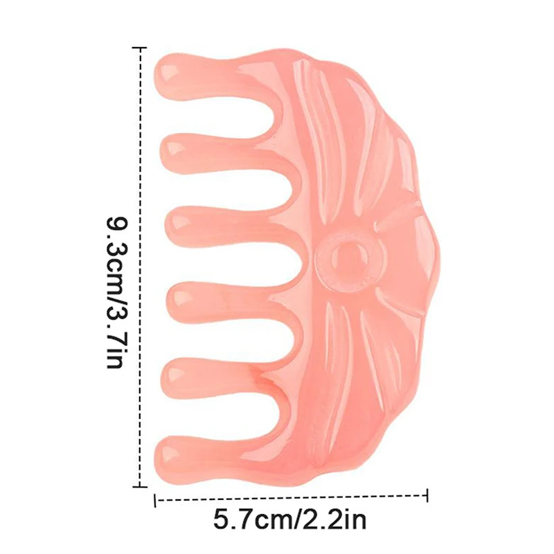 1 قطعة مشط تدليك خطوط الطول ستة أسنان مادة الراتنج بدون يد الذكور والإناث فروة الرأس خطوط الطول مشط مستدير الرأس الأسنان يوميا #6