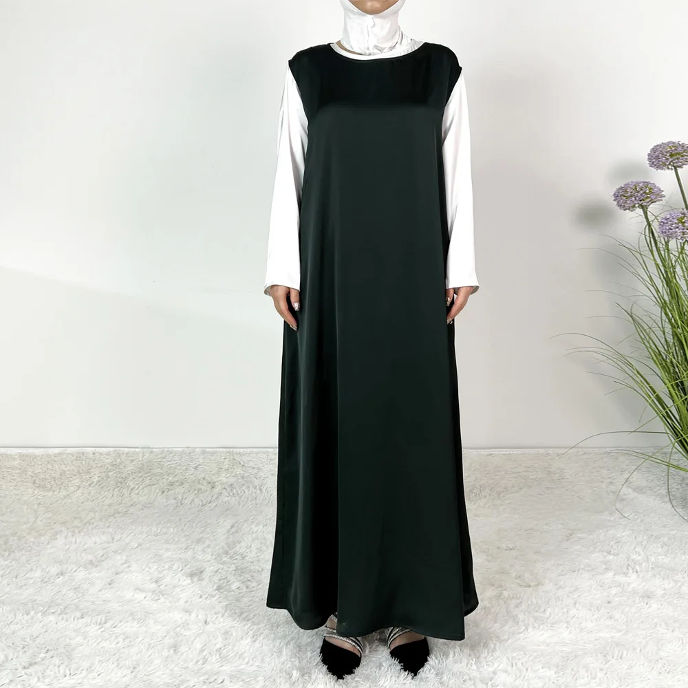 

Скромное повседневное платье Abaya Femme, универсальное внутреннее платье без рукавов, мусульманское платье для женщин, халат макси, кафтан, марокканская исламская одежда