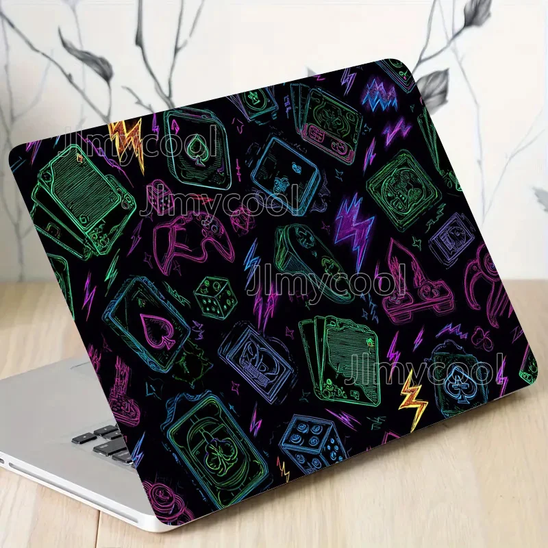 Pack of 2 Game Card Pattern Pattern PVC Laptop Case Sticker Scratch Resistant DIY Art Case Suitable for HP Dell Lenovo