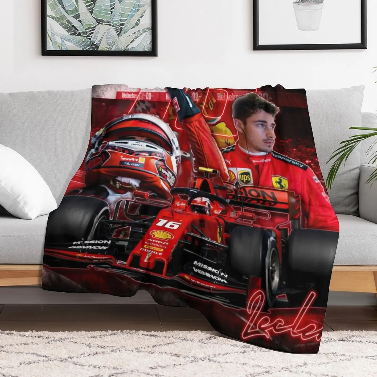 charles leclerc fan art Throw Blanket warm for winter Furry Blankets