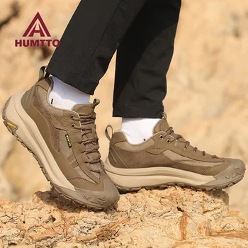 HUMTTO koeienhuid Outdoor heren wandelschoenen waterdichte jachtlaarzen Tactische Desert Combat Enkel trekkingschoenen Wandelschoenen