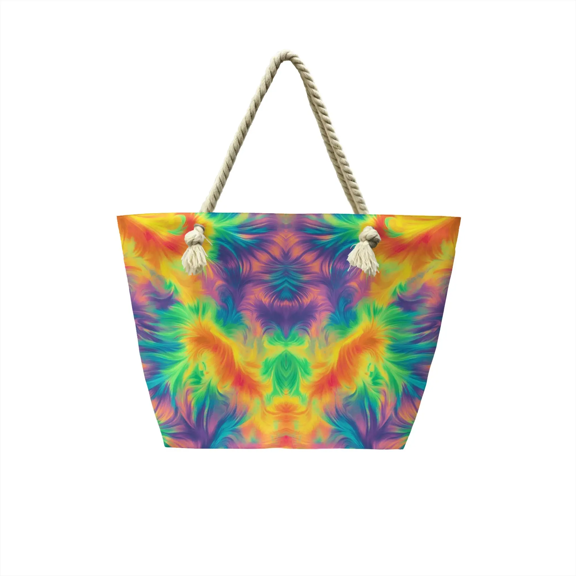 Recycling Tie Dye Shopping Bag Women Shoulder Canvas Tote Bag Portable  Grocery Shopper Bags