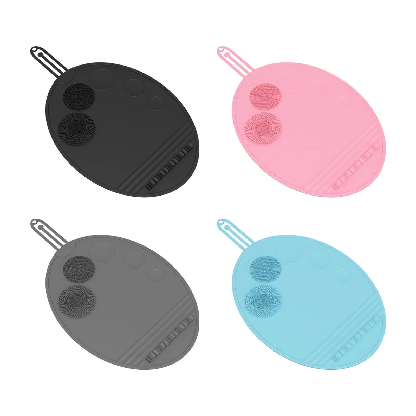 Silicone Makeup Brush Cleaner Pad Compact Scrubber Mat for Foundation Eyeshadow Brushes Holder for Travel Use