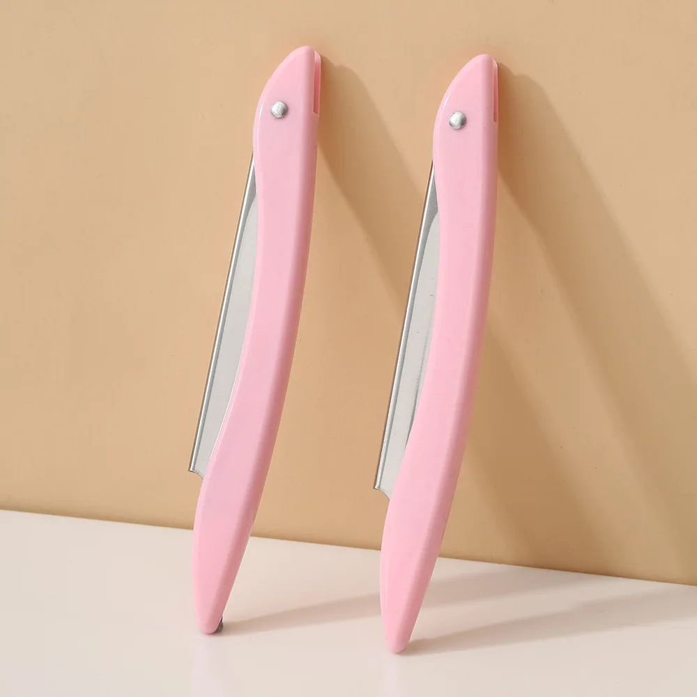 Folding Eyebrow Razor Holder Only, Universal Feather Handle for Standard Blades, Portable Locking Grooming Tool, Best Seller