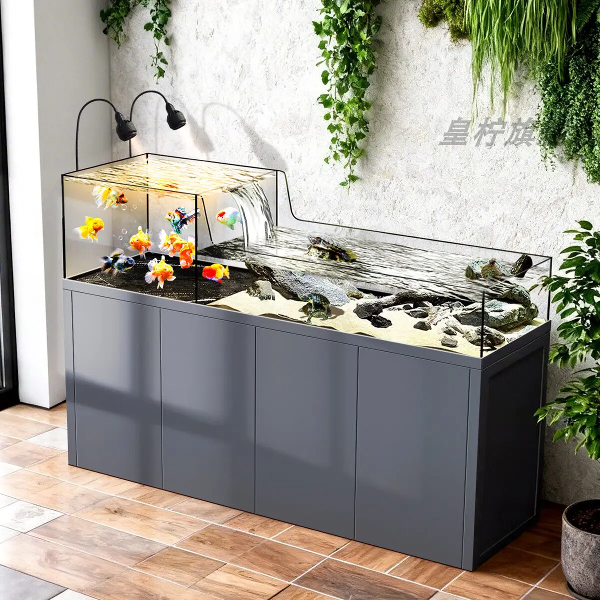 CX bottom filter fish tank water tank ultra-white glass living room household ecological screen turtle tank