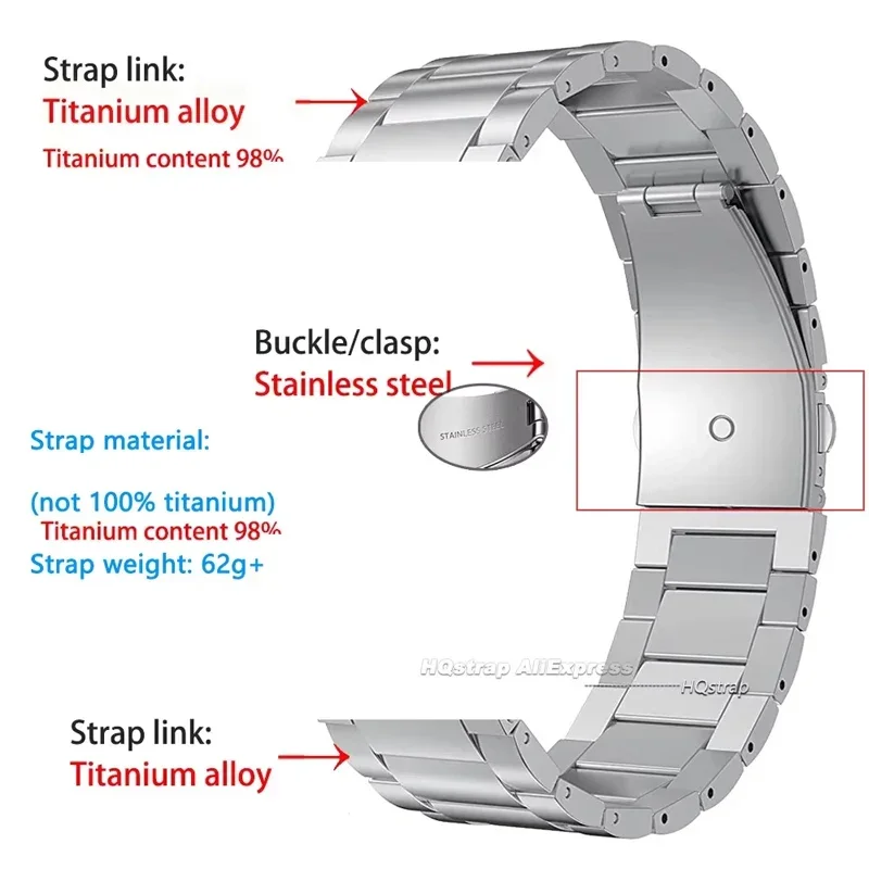 No Gaps Titanium Metal Strap for Samsung Galaxy Watch Ultra 47mm Band for Galaxy Watch 7 Ultra 47MM Waterproof Bracelet Luxury