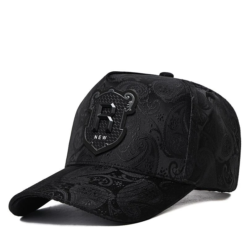 Spring and Summer New Hat Men\'s Tall Crown Cashew Embossed Baseball Cap Fashion Face-Looking Small Men Casual Peaked Cap