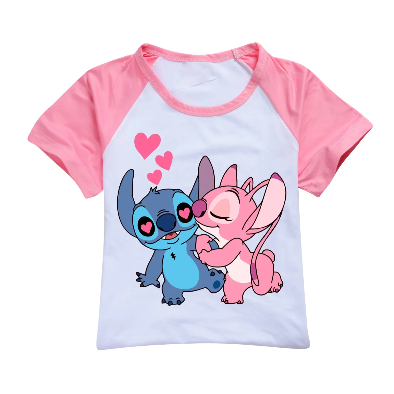 Fashion Kids Girls Boys Summer Short Sleeve Tshirts Clothes Cotton Pajamas Cartoon Stitch Tees Children Toddler Tops Sleepwear