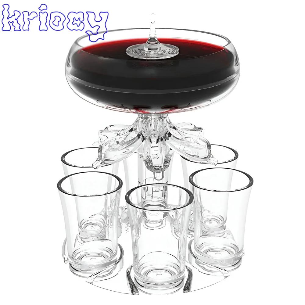 Shot Dispenser Wine Liquor 6 Shot Glass Dispenser and Holder Dispenser Fill Beer Cups Swim Pool Party Bar Drinking Game Tools