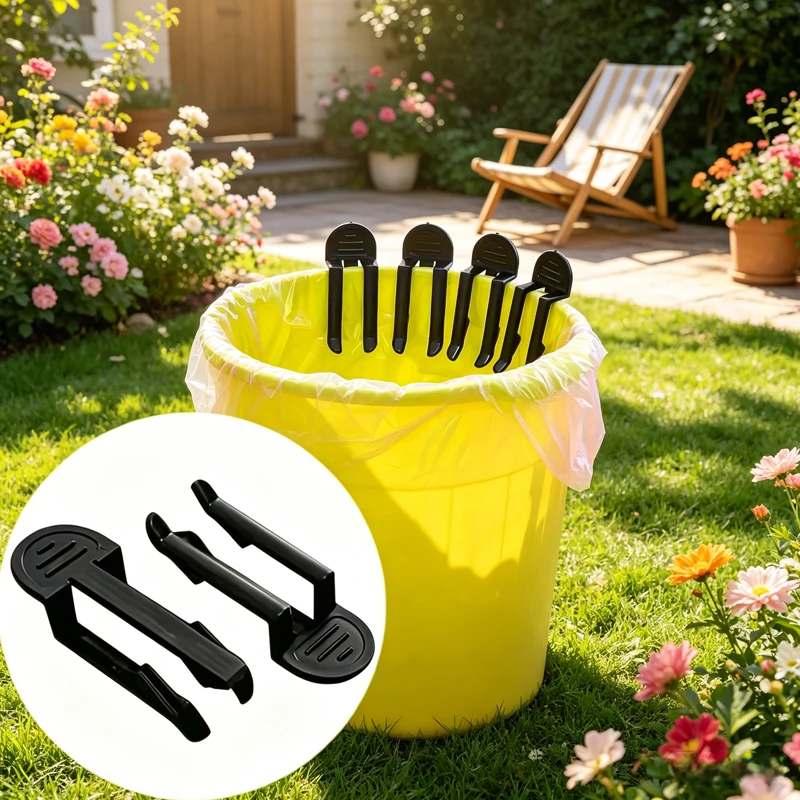 10Pcs Durable Plastic Garbage Bag Clips Easy Waste Bin Holder Trash Can Securing Gadgets Organization Garbage Bin Liner Holder