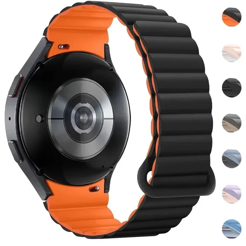 

No Gaps Silicone Magnetic Strap for Samsung Watch 7 6 4 5 40mm 44mm 5Pro 45mm Band for Galaxy Watch 4 6 Classic 43/47mm Bracelet
