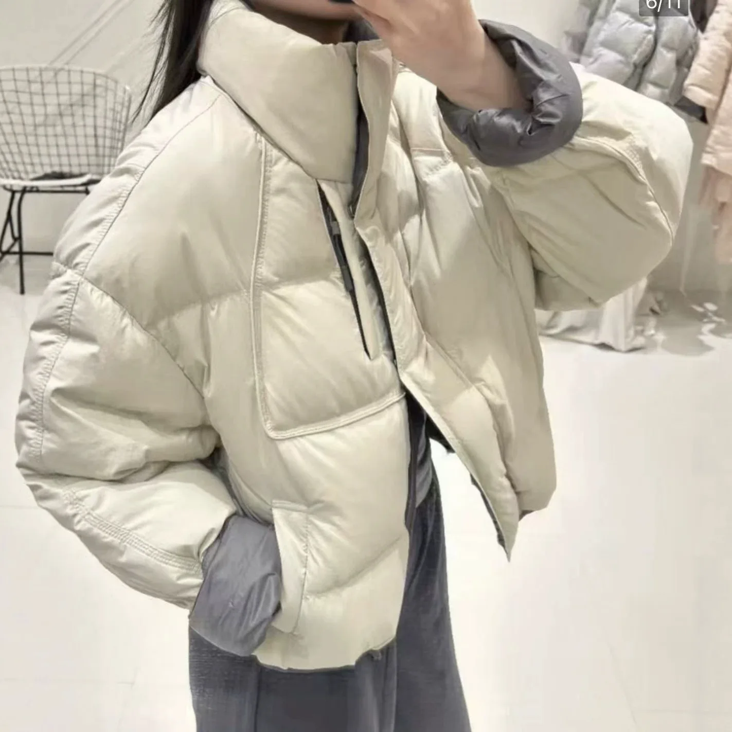 Winter Short Stand Collar Cold Proof Down Jacket Women White Duck Down Warm Outwears Female Thicken Zipper Loose Parker Jacket