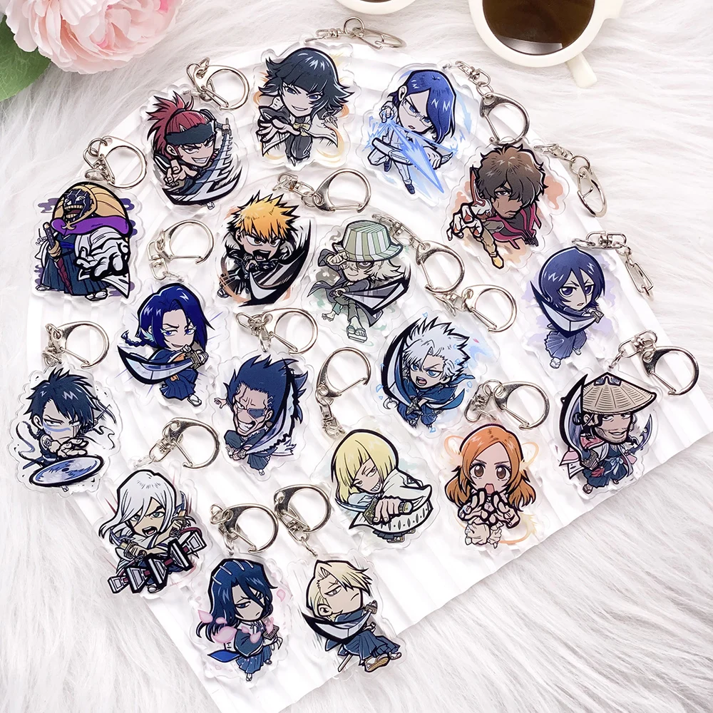 شخصيات أنيمي بليتش الاكريليك سلسلة مفاتيح السيارة اكسسوارات Kawaii حقيبة سحر الإبداعية على ظهره قلادة كيرينغ هدايا للأصدقاء #1