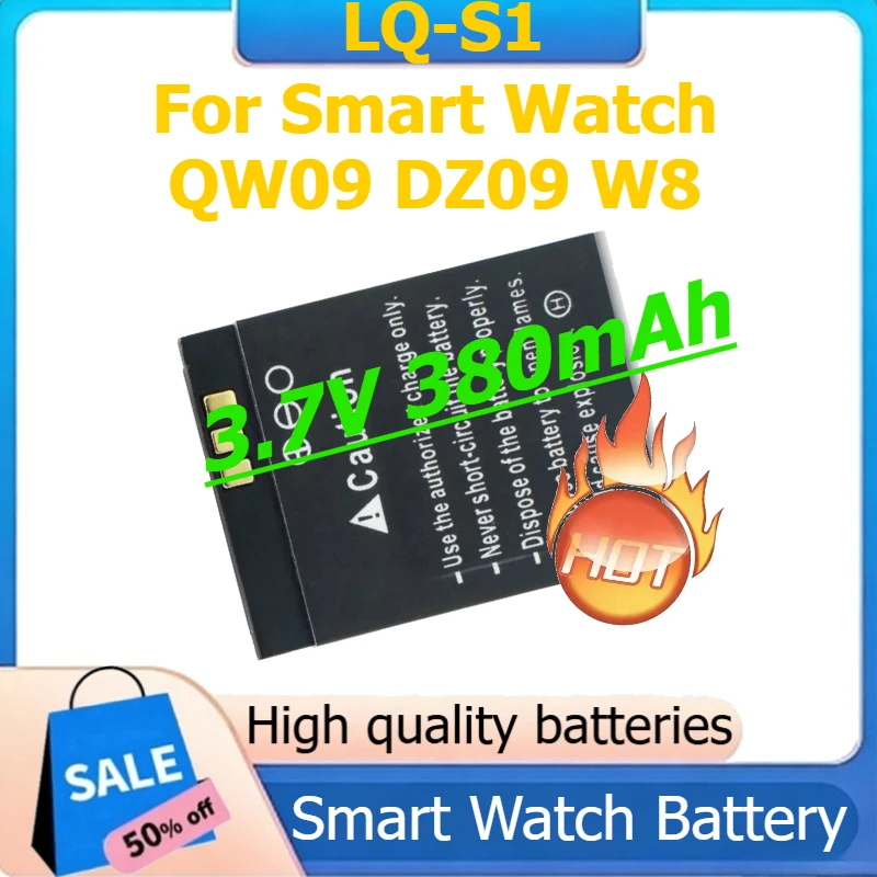 

LQ-S1 For Smart Watch QW09 DZ09 W8 GTF Smart Watch Battery GTF Durable lithium Rechargeable Battery 3.7V 380mAh