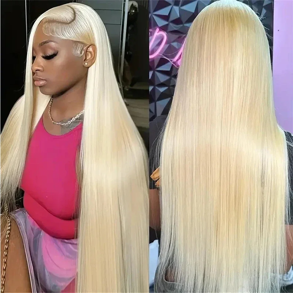 200 Density 613 Blonde Colored Straight 13x4 13x6 HD Transparent Full Frontal Lace Human Hair Wigs Lace Front Wigs 34 36 Inch