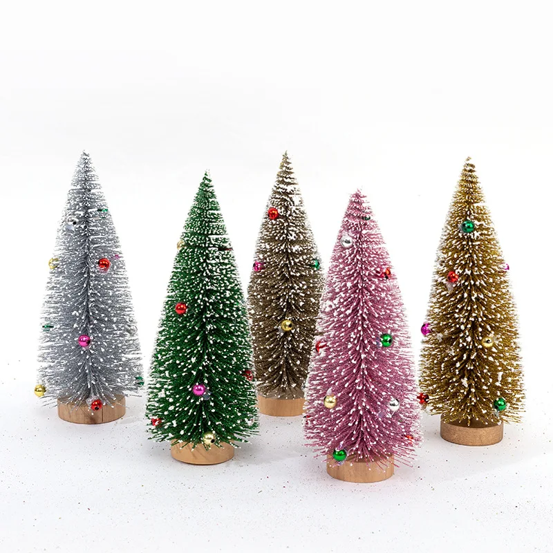 1 pz 10 cm/20 cm Mini albero di Natale in legno decorazione da tavolo per la casa per la festa di Natale forniture per la casa di Capodanno