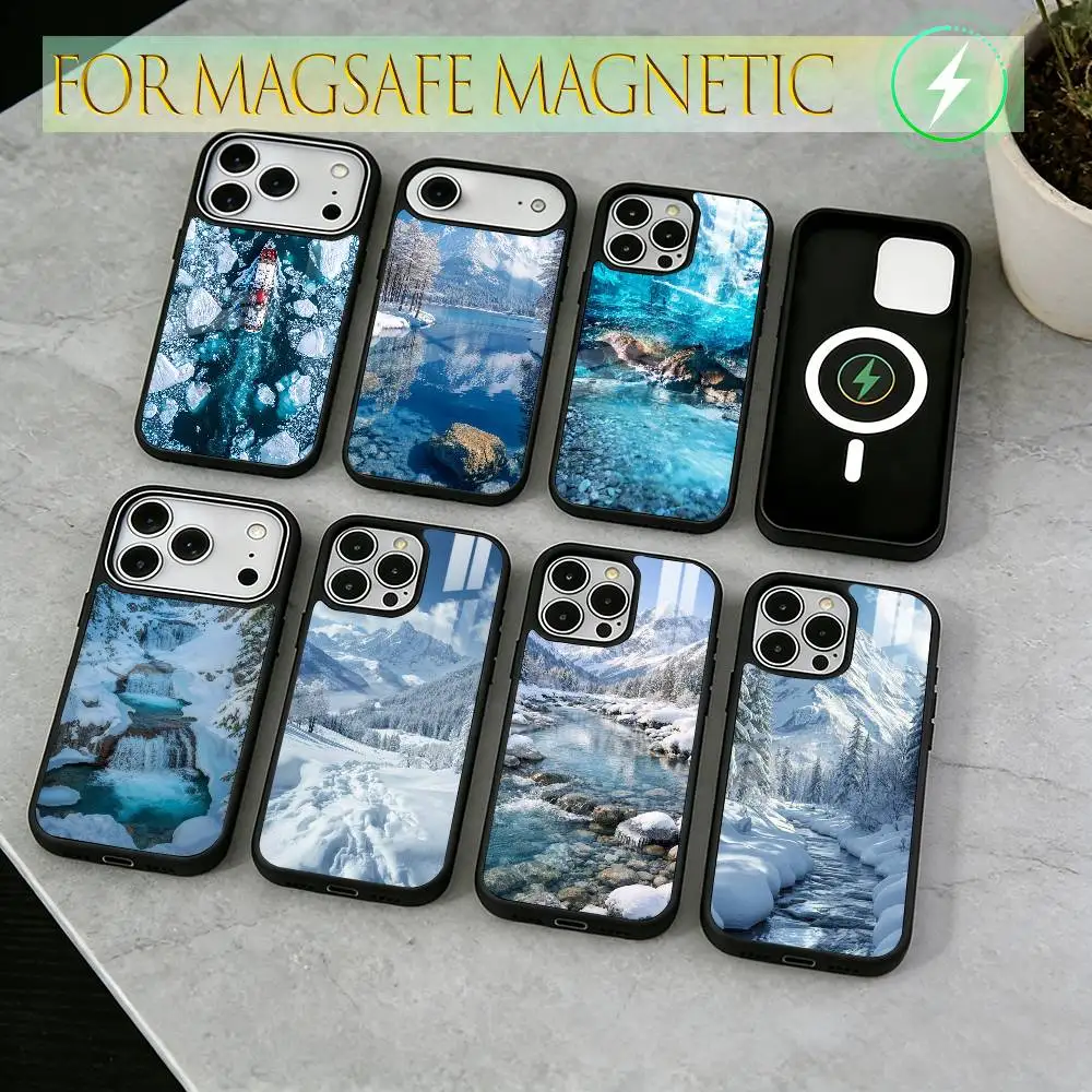 

Snowy Plain and Iceland Phone Case For iPhone17,16,15,14,13,12,11 Plus,Pro Magnetic For Magsafe Wireless Charging