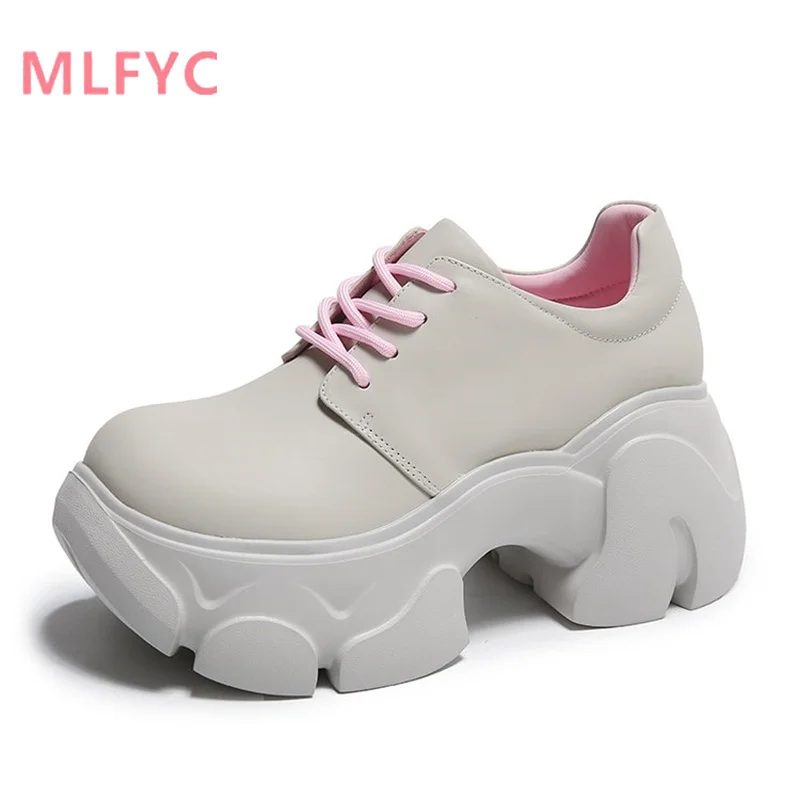 

Spring and Autumn New Women's Shoes Heightened Matsuke Thick Sole Single Shoes Solid Color Versatile sneakers and Casual Shoes