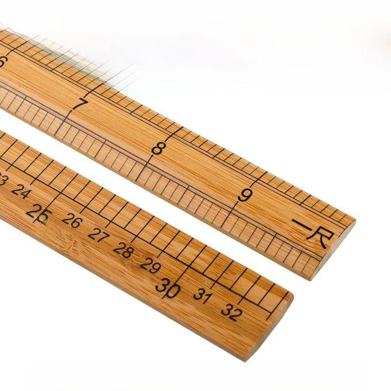 Rongqi Wooden Ruler 30cm Straight Ruler Student Drafting Tools Bamboo Ruler Drawing Instrument Home Sewing DIY Materials
