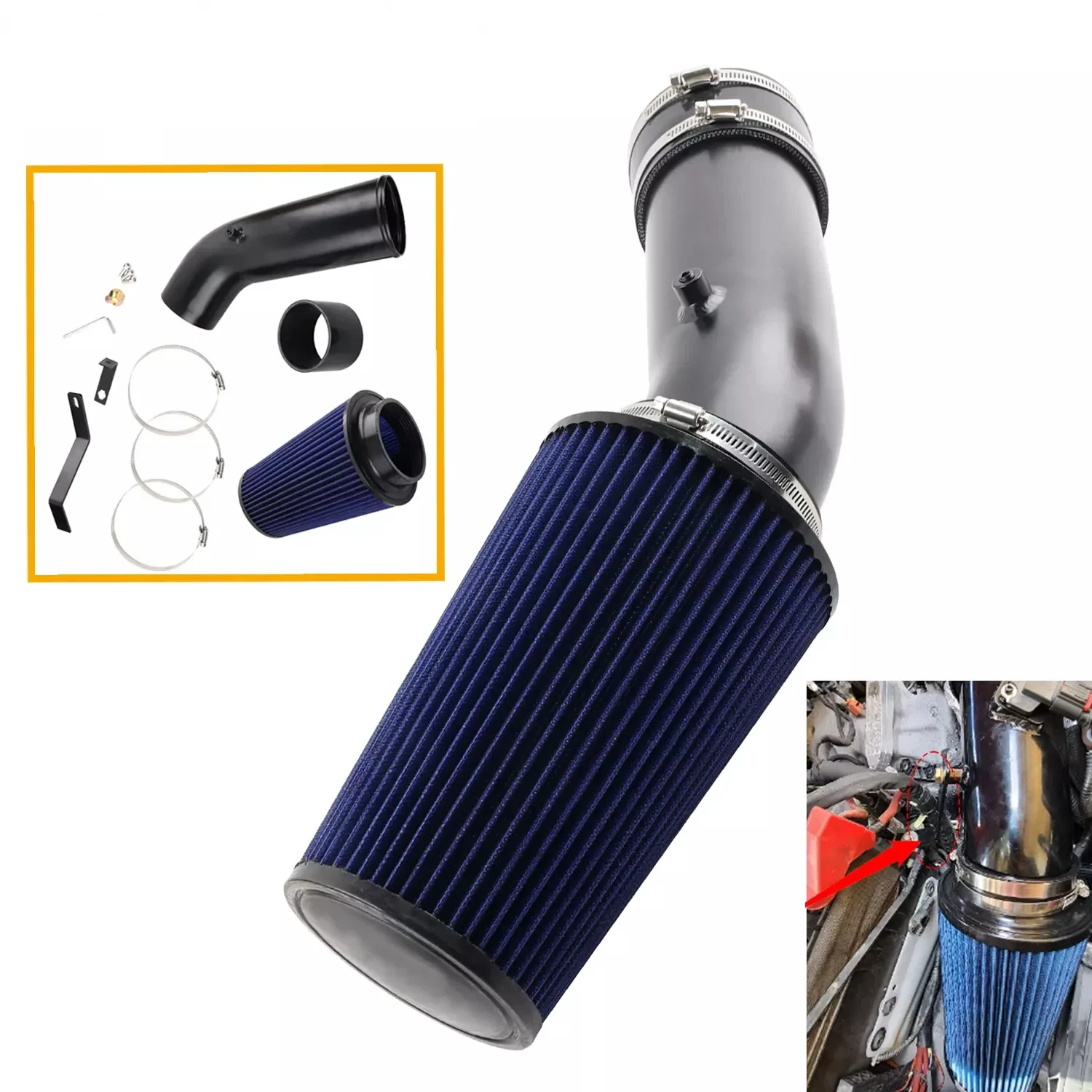 Racing Car Cold Air Intake Pipe Filter Kit For 1999.5-2003 F250 F350 F450 Super Duty 7.3L Powerstroke Diesel Engine Parts