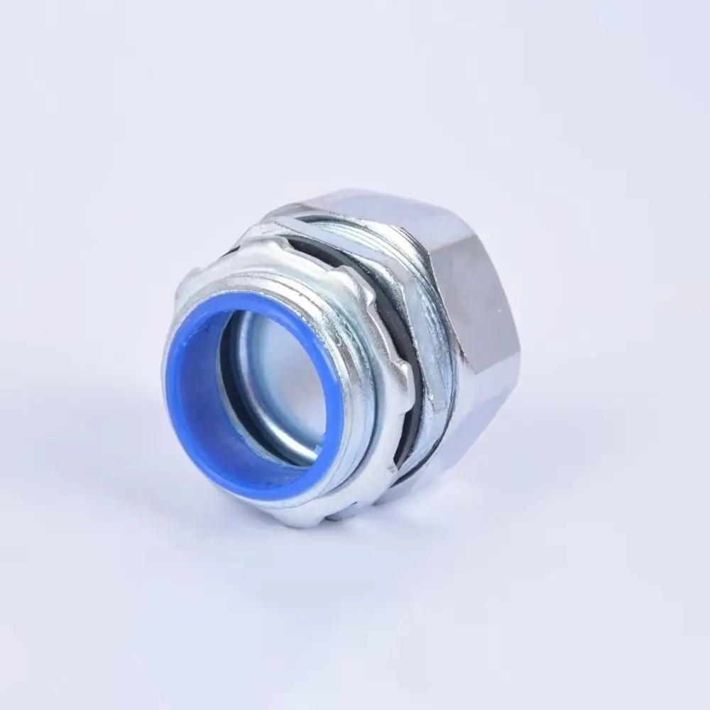 Plastic Coated Threaded Corrugated Pipe Connector Galvanized Wear Resistant Pipe Fitting Connector Hexagon Head External Thread