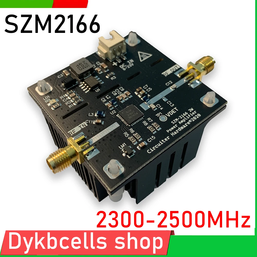 SZM2166 2W Microwave Amplifier  2.4Ghz RF Power Amplifier  2400MHz 33dBm  12V 24V DC 2.4G Wi Fi Sweep Shielded Bluetooth