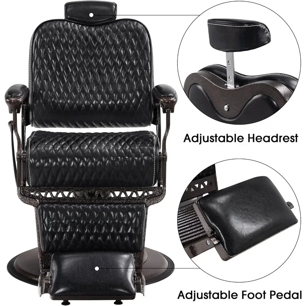 

Heavy Duty Metal Vintage Barber Chair All Purpose Reclining Hydraulic Pump Salon Beauty Spa Chair Hair Styling Equipment