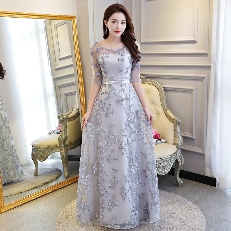 

Элегантное длинное кружевное вечернее платье для женщин, для банкетов, отелей, мероприятий в помещении