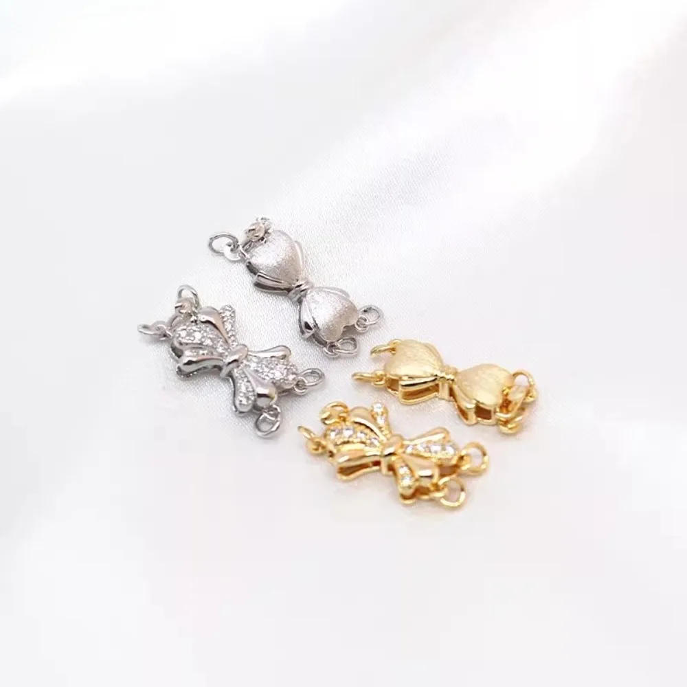 

18K Gold-plated Zircon Brushed Double-row Clasp Handmade Diy Pearl Necklace, Ending Connection Clasp Jewelry Material