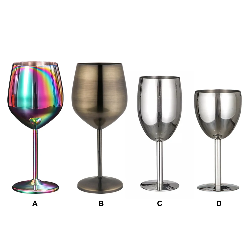 Red Wine Glass Goblet Polishing Single-tier Stainless Steel Drop-resistance Drum-shaped Cup Drinking Bright Light 150ML