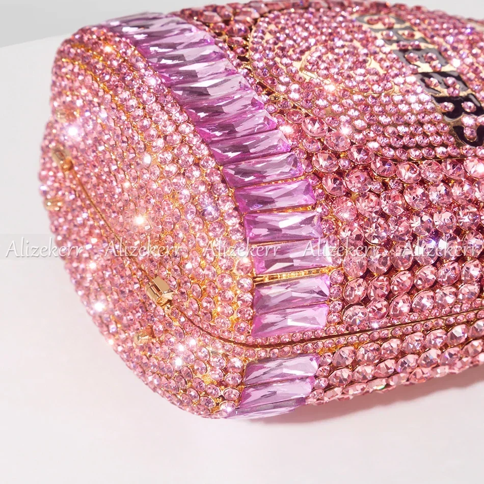 ia los bolsos de noche cristalinos en forma de botella de champán magníficos bolsos de mano de metal con diamantes de imitación y bolsos de