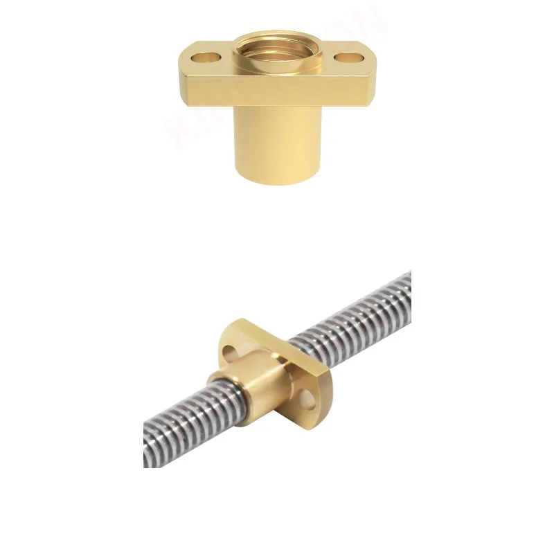 

H-Type Double Flatted Flange T8 Lead Screw Nut 2mm Pitch 2mm 8mm Lead Brass Material High Precision Stable 3D Printer