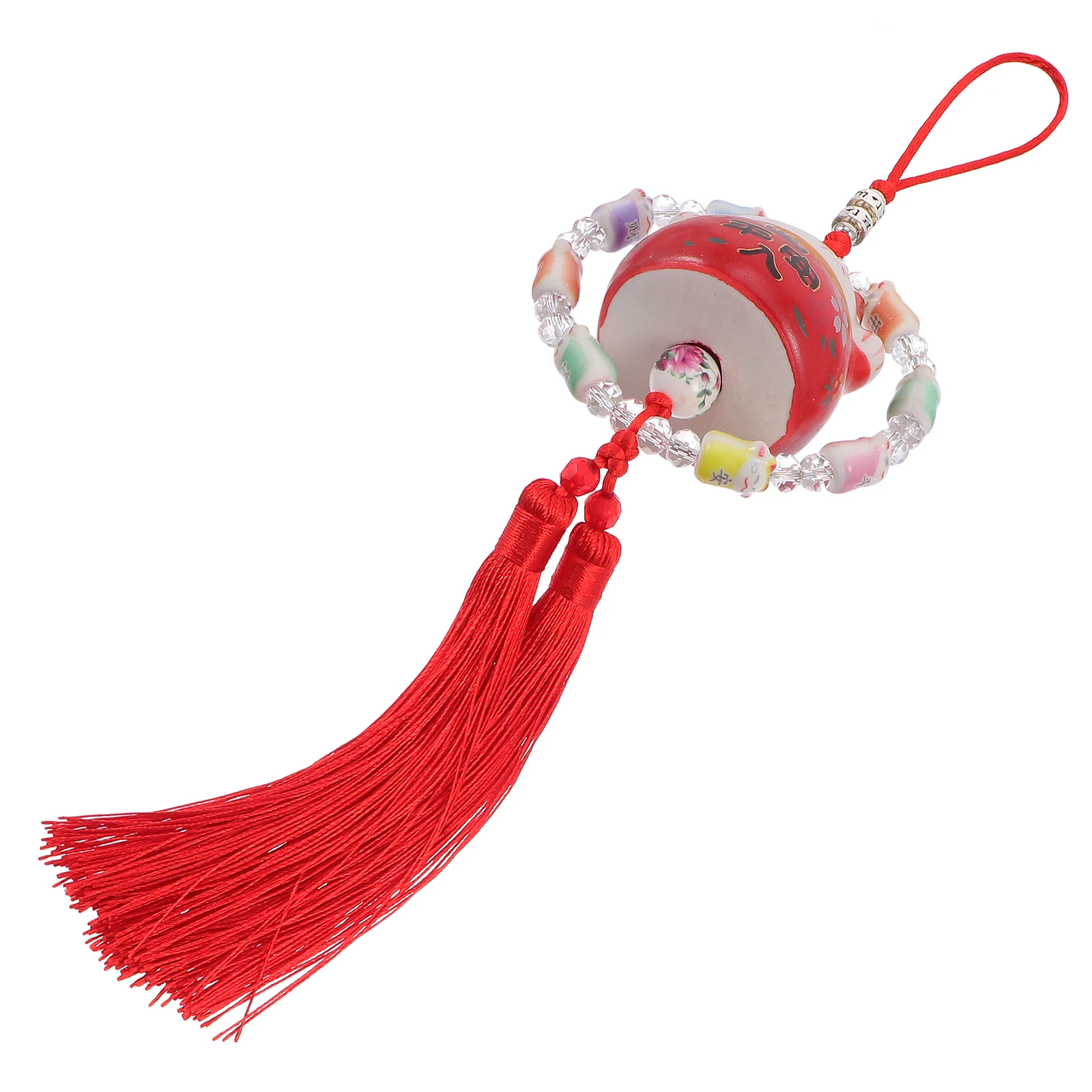 

Luck Cat Pendant Ceramic nament Decorative Hanging Adornment for Auto Hanging Decor For Car Photo Props Gift Idea