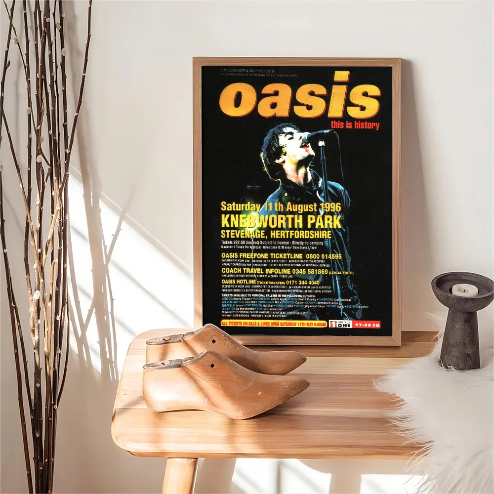 Band T-The R-Rain Cool O-Oasis Poster Poster Vintage Sticky Retro Kraft Paper Sticker DIY Room Bar Cafe Kawaii Room Decor