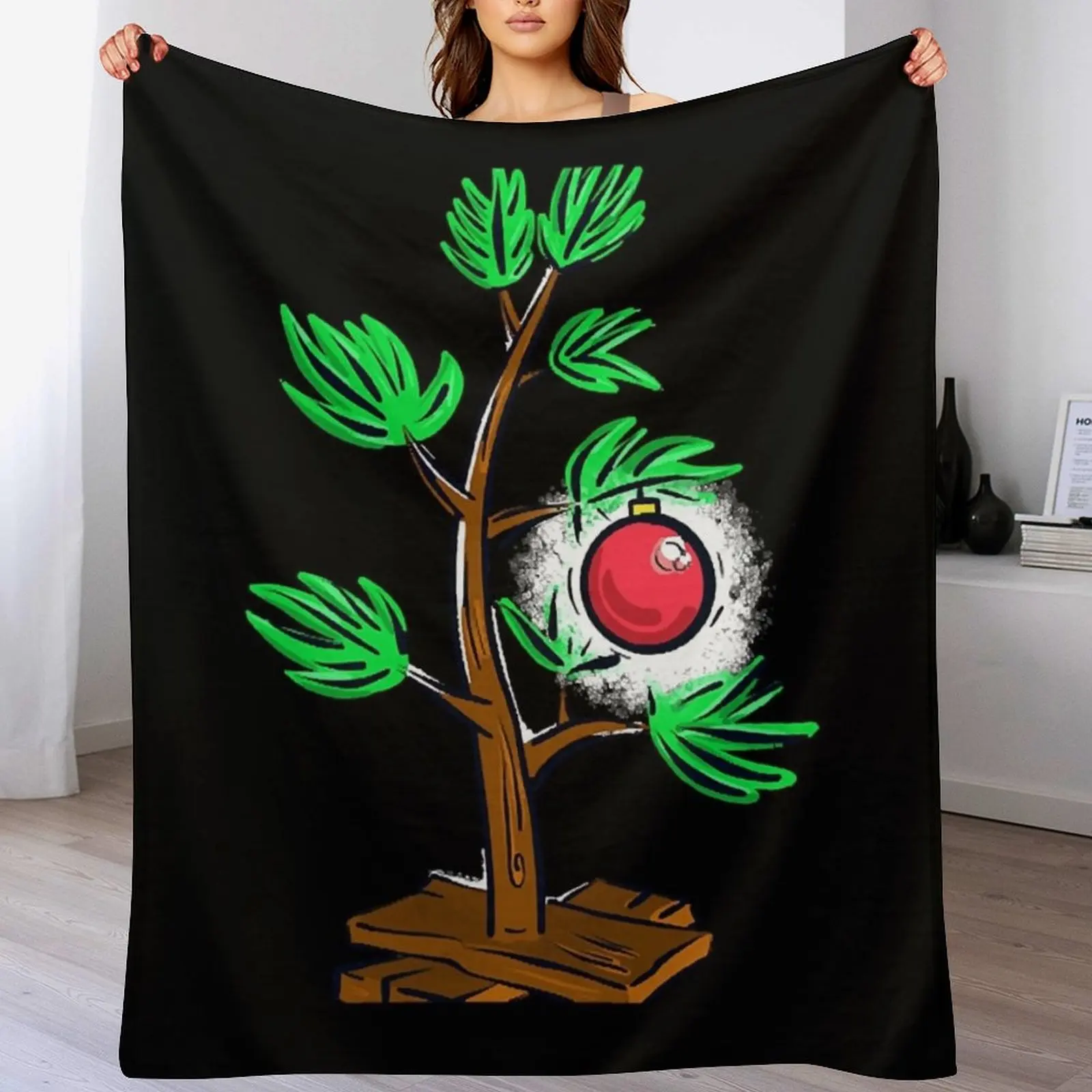 

CB Christmas Tree Throw Blanket Cute For Decorative Sofa Thins Soft Plaid Blankets