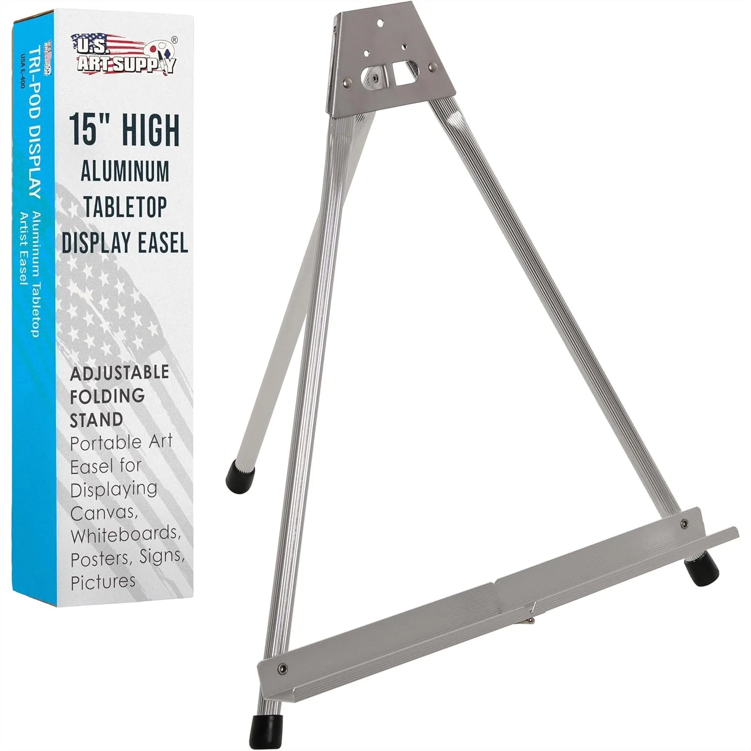 

15-Inch Aluminum Tabletop Easel for Painting, Lightweight Portable Tripod Stand for Canvas Display