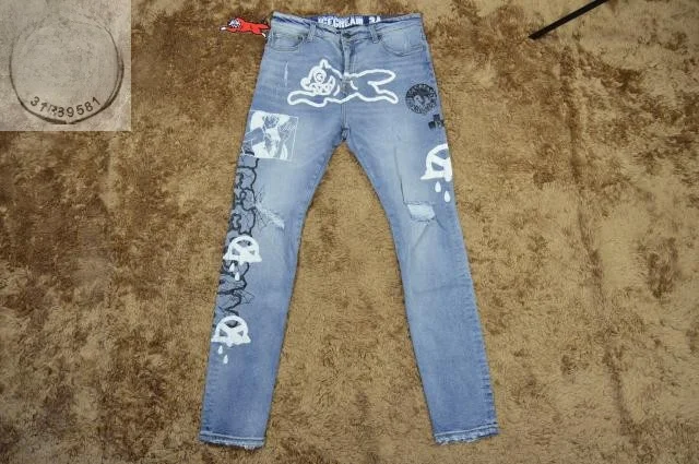 

Slim Fit Elastic Washed Faded Print Hole Dog Jeans Youth Fashion Urban Style Cotton Stretch Denim mid Waist Button Closure Lo...