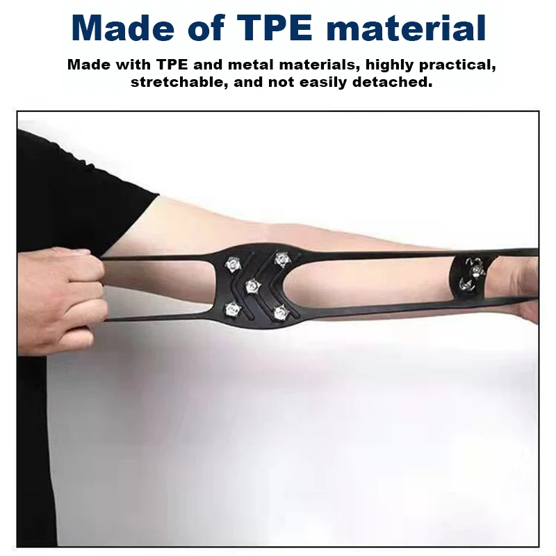 5/8 الأسنان المضادة للانزلاق الجليد القابض الأحذية التمهيد المشي لمسافات طويلة تسلق الجليد حذاء المسامير سلسلة الأشرطة غطاء عدم الانزلاق الأحذية في الهواء الطلق كوف #4