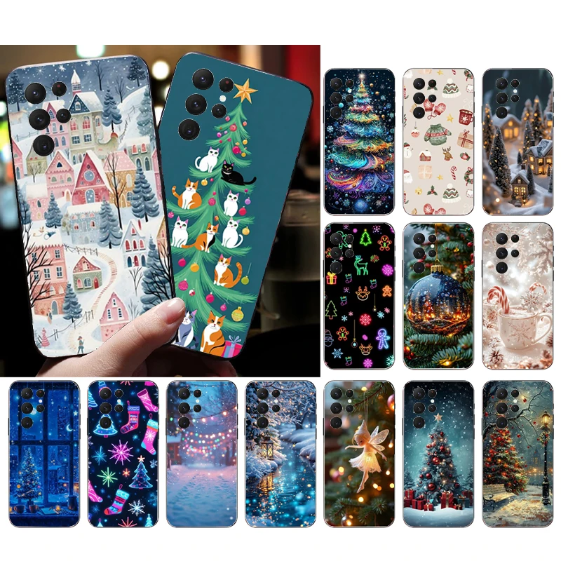 Phone Case For Samsung Galaxy S25 S24 S23 S22 S21 Ultra S24 S23 S22 S21 S25 Plus S24 S20 FE Christmas Tree Light