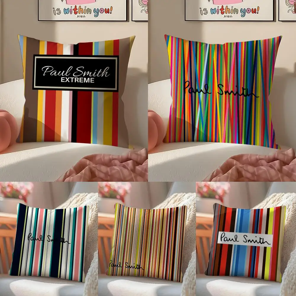 Famous Brand P-Paul S-Smith Cushion Cover Soft Plush Pillow Cover Double-Sided Printed Sofa Cushion Summer Home Decor Gift
