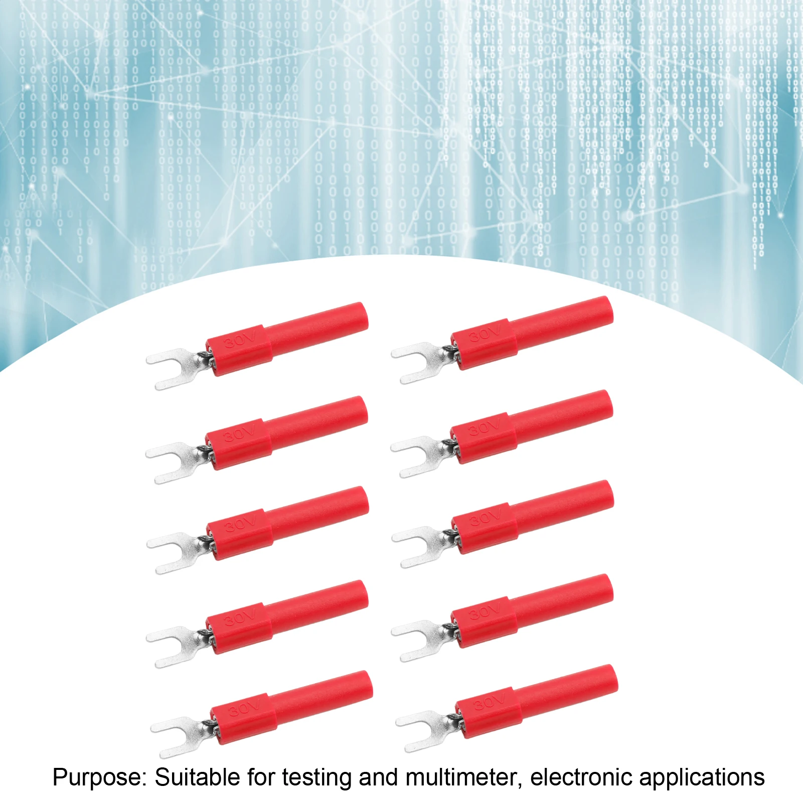 ZK40 10pcs 4mm Fork Spade Wire Connectors U Type Electrical Crimp Terminal for Testing Multimeter