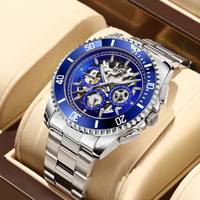 Fashionable and minimalist men's watch stainless steel strap, stylish and creative cool hollow dial, luminous fully automatic me