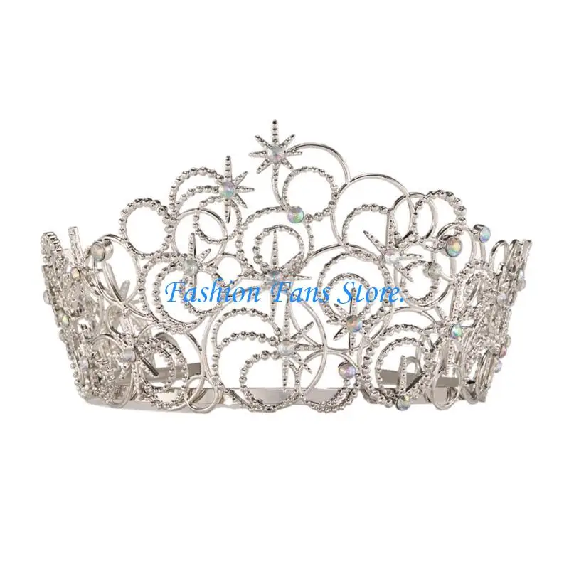 

C71D Queen Crown Women Headbands for Birthday Wedding Queen Headpiece Cake Props