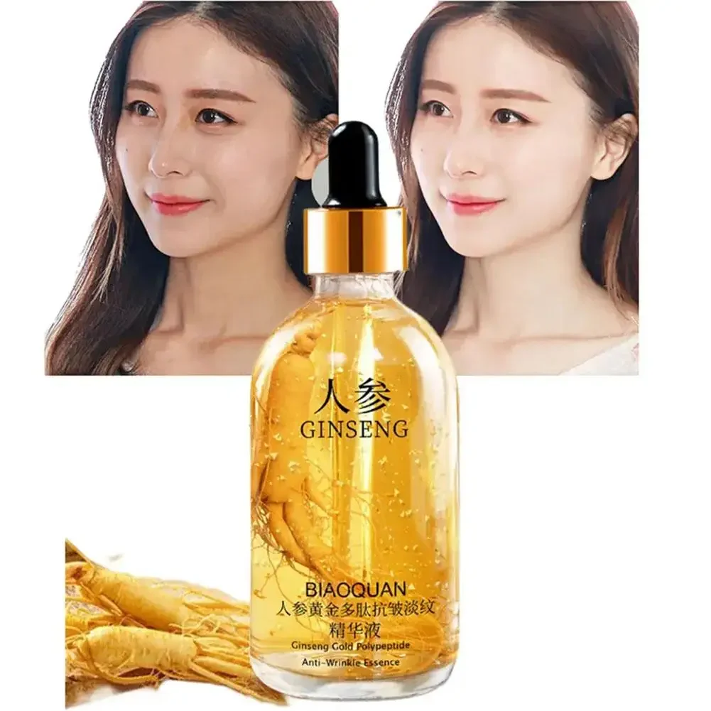 100ml Gold Ginseng Face Essence Polypeptide Anti-wrinkle Lightning Moisturizing Niacinamide Facial Serum for Skin Care Products