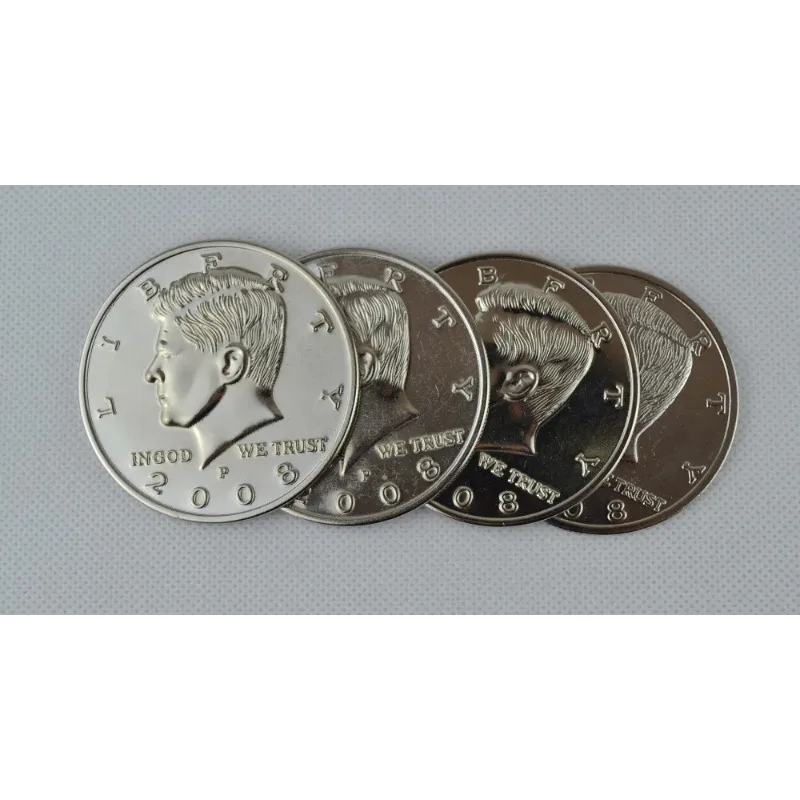 

Jumbo Half Dollar Shells 3 + 1 Set (Dia 5.8cm) One Coin to Four Magic Tricks Magician Close Up Props Gimmick Accessories Comedy