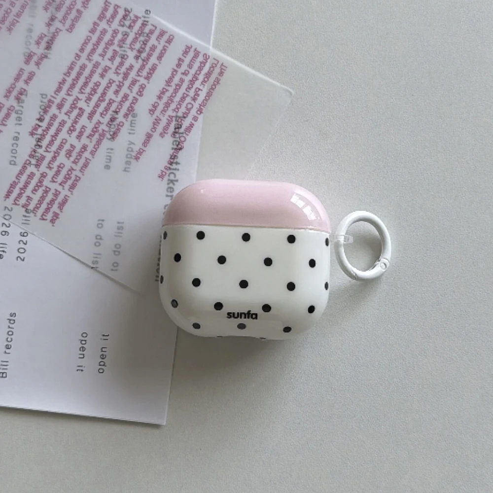 Cute Case for AirPods3 AirPods4 Pink White Polka Dot Pattern Cover for Apple AirPods Pro 1 2 3 Pro2 Wireless Earphone Case